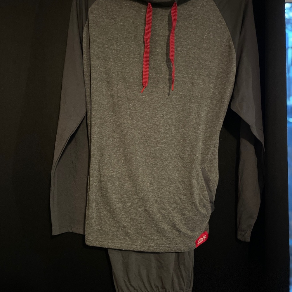 Nike Gray and Black Hoodie with Red Accents